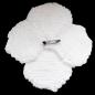Preview: Hand knitted brooch in white with purple pearl
